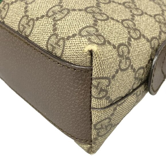 GUCCI Ophidia 499621 Dark Brown Beige Multi PVC Leather Shoulder Bag - Picture 6 of 16